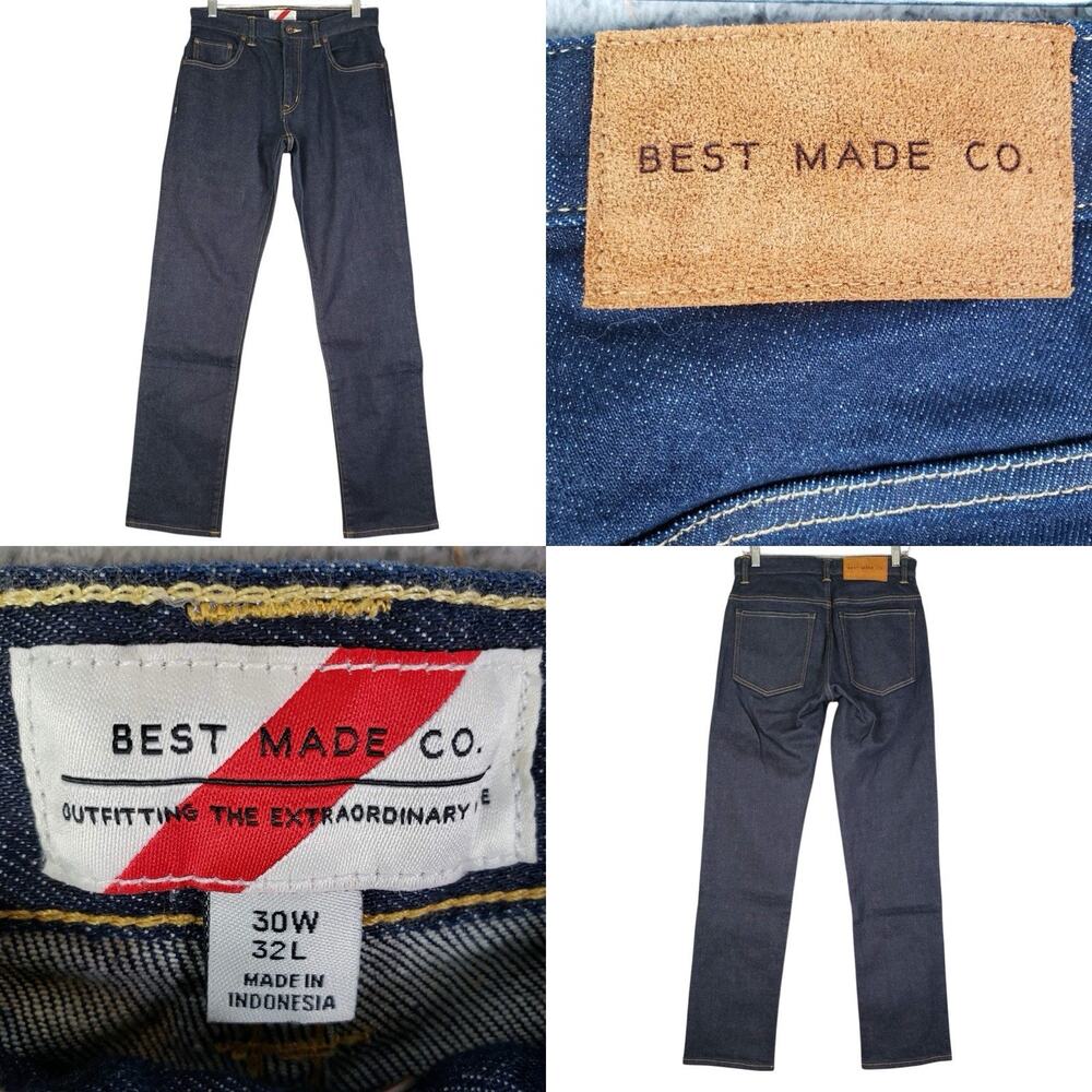Best‎ Made Co Mens 30x32 Blue Selvedge Denim Jeans Straight Fit Casual